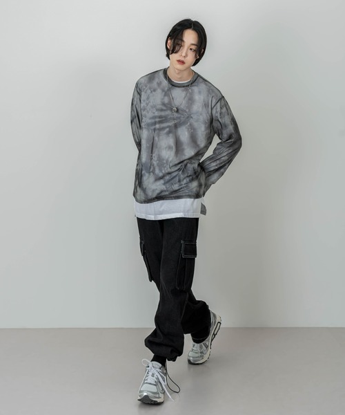 FOLLOWIN(フォロウィン)の「【UNISEX】ハイウエストワイドカーゴバックベンディングカーゴパンツ(カーゴパンツ・メンズ・ブラック/ブルー・MEDIUM/LARGE)」の8枚目の写真