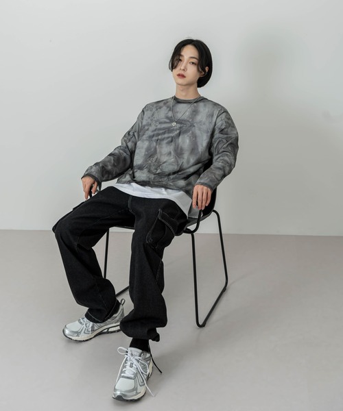 FOLLOWIN(フォロウィン)の「【UNISEX】ハイウエストワイドカーゴバックベンディングカーゴパンツ(カーゴパンツ・メンズ・ブラック/ブルー・MEDIUM/LARGE)」の12枚目の写真