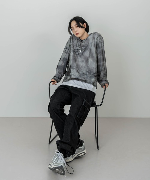 FOLLOWIN(フォロウィン)の「【UNISEX】ハイウエストワイドカーゴバックベンディングカーゴパンツ(カーゴパンツ・メンズ・ブラック/ブルー・MEDIUM/LARGE)」の13枚目の写真