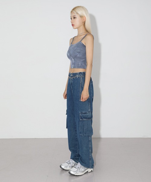 FOLLOWIN(フォロウィン)の「【UNISEX】ハイウエストワイドカーゴバックベンディングカーゴパンツ(カーゴパンツ・メンズ・ブラック/ブルー・MEDIUM/LARGE)」の16枚目の写真