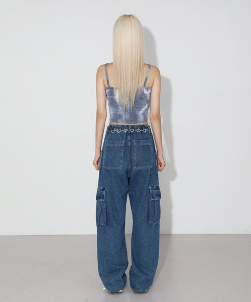 FOLLOWIN(フォロウィン)の「【UNISEX】ハイウエストワイドカーゴバックベンディングカーゴパンツ(カーゴパンツ・メンズ・ブラック/ブルー・MEDIUM/LARGE)」の17枚目の写真