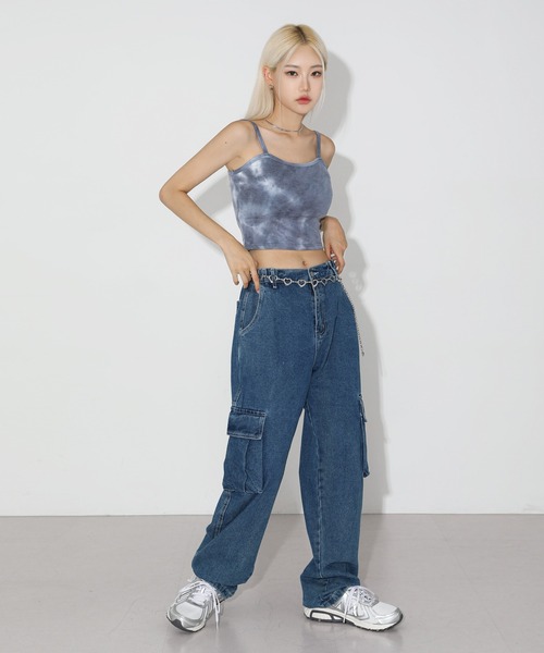 FOLLOWIN(フォロウィン)の「【UNISEX】ハイウエストワイドカーゴバックベンディングカーゴパンツ(カーゴパンツ・メンズ・ブラック/ブルー・MEDIUM/LARGE)」の22枚目の写真