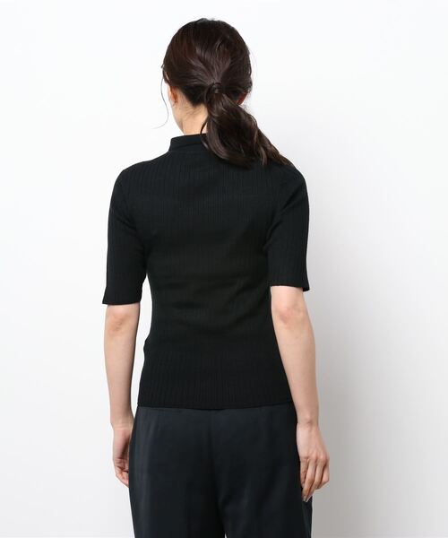 LILY BROWN（リリーブラウン）の「フロントオープンポロニット（ニット/セーター・レディース・ブラック/オフホワイト/キャメル・FREE）」の5枚目の写真