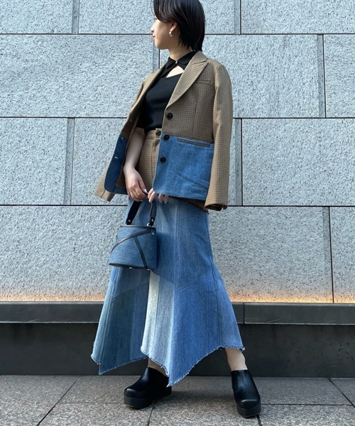 LILY BROWN（リリーブラウン）の「フロントオープンポロニット（ニット/セーター・レディース・ブラック/オフホワイト/キャメル・FREE）」の15枚目の写真