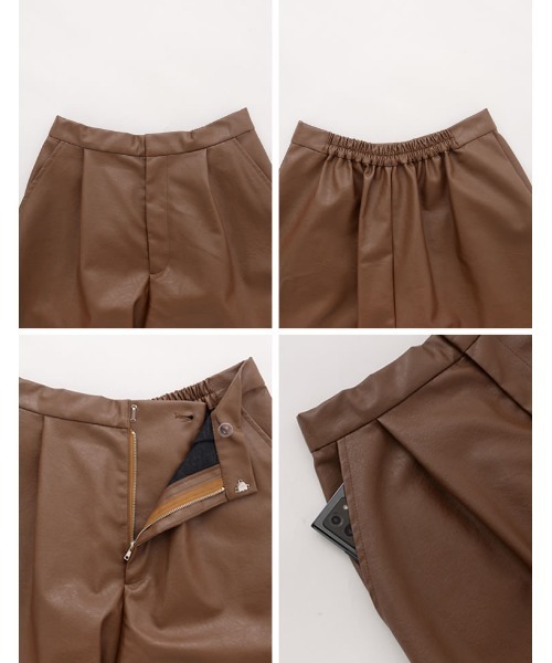 Re:EDIT（リエディ）の「エコレザーショートパンツ（その他パンツ・レディース・アイボリー/ブラック/ブラウン/カーキ・LARGE/SHORT/MEDIUM）」の16枚目の写真