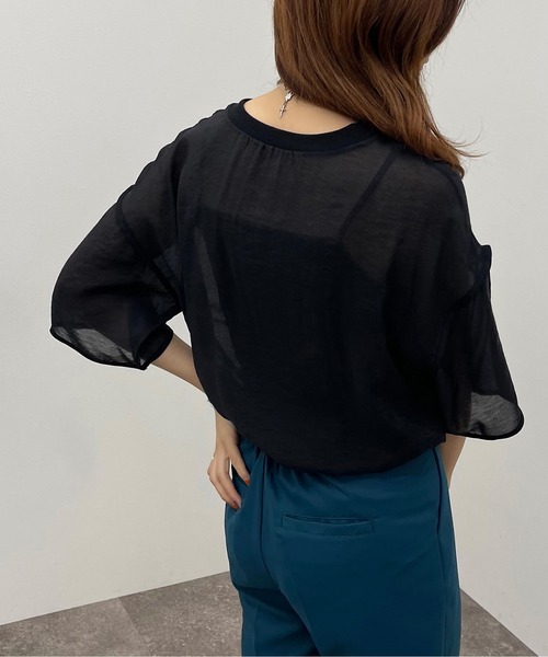 apres jour mignon(アプレジュールミニョン)の「シアーTシャツ+キャミSET【ZOZOTOWN限定アイテム】(Tシャツ/カットソー・レディース・その他/ブラック/ダークグリーン/アイボリー・フリー/X-LARGE)」の9枚目の写真