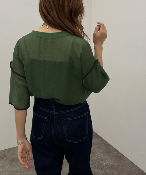 apres jour mignon(アプレジュールミニョン)の「シアーTシャツ+キャミSET【ZOZOTOWN限定アイテム】(Tシャツ/カットソー・レディース・その他/ブラック/ダークグリーン/アイボリー・フリー/X-LARGE)」の16枚目の写真