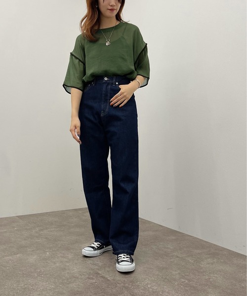 apres jour mignon(アプレジュールミニョン)の「シアーTシャツ+キャミSET【ZOZOTOWN限定アイテム】(Tシャツ/カットソー・レディース・その他/ブラック/ダークグリーン/アイボリー・フリー/X-LARGE)」の17枚目の写真