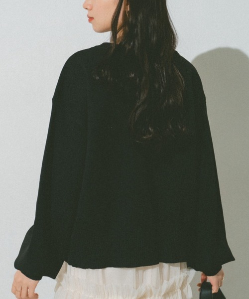 VANNIE U（ヴァニーユー）の「リングスナップニットブルゾン（カーディガン/ボレロ・レディース・ベージュ/レッド/イエロー/グリーン/アイボリー/ピンク/ライトパープル/ブラック・FREE）」の12枚目の写真