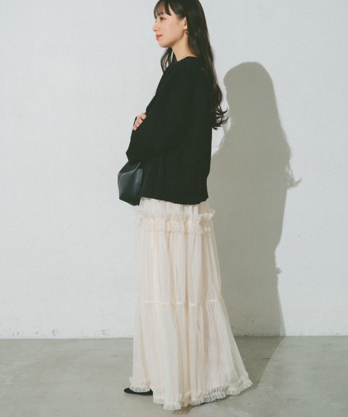 VANNIE U（ヴァニーユー）の「リングスナップニットブルゾン（カーディガン/ボレロ・レディース・ベージュ/レッド/イエロー/グリーン/アイボリー/ピンク/ライトパープル/ブラック・FREE）」の14枚目の写真