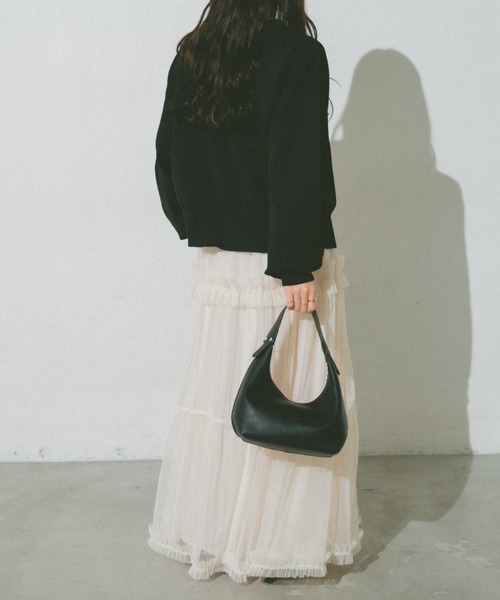 VANNIE U（ヴァニーユー）の「リングスナップニットブルゾン（カーディガン/ボレロ・レディース・ベージュ/レッド/イエロー/グリーン/アイボリー/ピンク/ライトパープル/ブラック・FREE）」の15枚目の写真