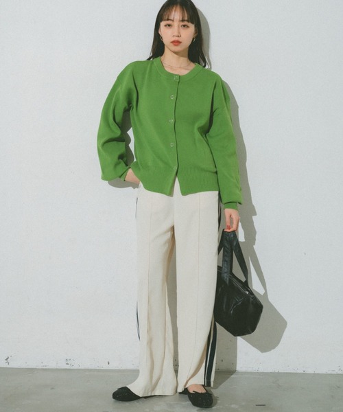 VANNIE U（ヴァニーユー）の「リングスナップニットブルゾン（カーディガン/ボレロ・レディース・ベージュ/レッド/イエロー/グリーン/アイボリー/ピンク/ライトパープル/ブラック・FREE）」の19枚目の写真