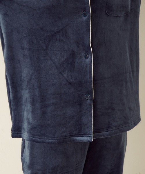 TERRITOIRE（テリトワール）の「LADIES "しあわせ"ベロアパジャマ　上下セット（ルームウェア/パジャマ・レディース・ネイビー/ブラウン/グレー/ピンク/アイボリー・MEDIUM/LARGE）」の22枚目の写真