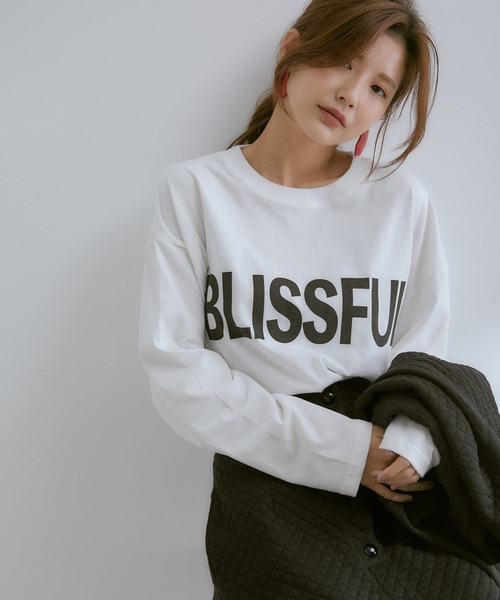 vis-`a-vis(ビサビ)の「【WEB限定】ゆったりサイズが今の気分。ビックサイズプリントロゴロングTシャツ(Tシャツ/カットソー・レディース・ホワイト/ブラック/ホワイト系その他・FREE)」の10枚目の写真