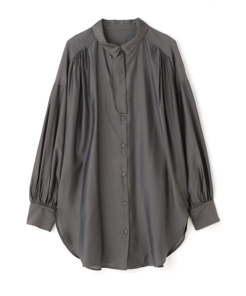 N.（N. Natural Beauty Basic）（エヌエヌナチュラルビューティーベーシック）の「◆フロントタブチュニックシャツ（シャツ/ブラウス・レディース・オフホワイト/グレー/パープル・MEDIUM）」の16枚目の写真