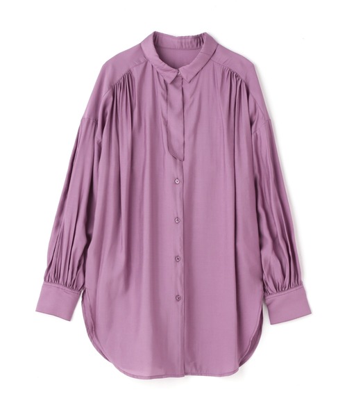 N.（N. Natural Beauty Basic）（エヌエヌナチュラルビューティーベーシック）の「◆フロントタブチュニックシャツ（シャツ/ブラウス・レディース・オフホワイト/グレー/パープル・MEDIUM）」の18枚目の写真