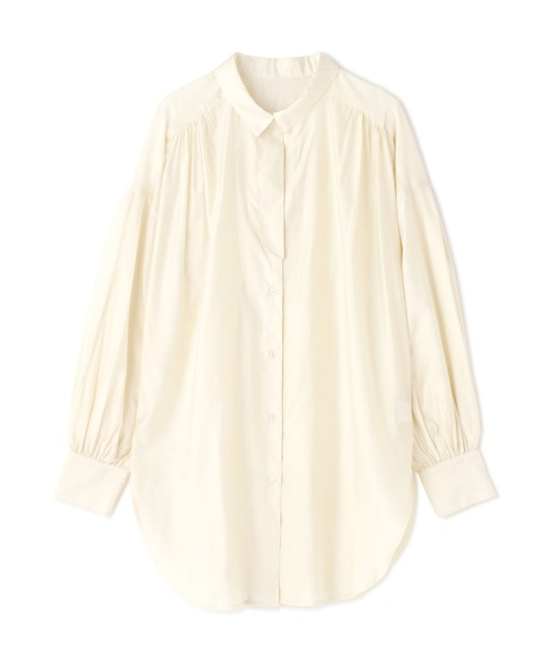 N.（N. Natural Beauty Basic）（エヌエヌナチュラルビューティーベーシック）の「◆フロントタブチュニックシャツ（シャツ/ブラウス・レディース・オフホワイト/グレー/パープル・MEDIUM）」の14枚目の写真