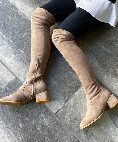 JUNOAH(ジュノア)の「ニーハイロングブーツ(ブーツ・レディース・ブラック/ベージュ系その他・40/38/39/36/37)」の2枚目の写真