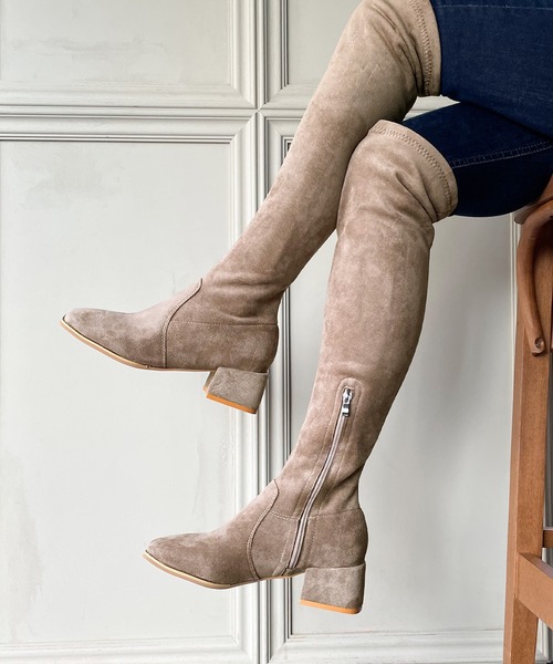 JUNOAH(ジュノア)の「ニーハイロングブーツ(ブーツ・レディース・ブラック/ベージュ系その他・40/38/39/36/37)」の3枚目の写真