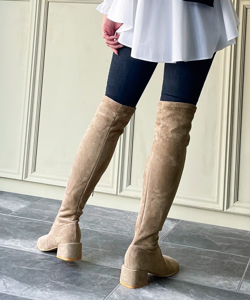 JUNOAH(ジュノア)の「ニーハイロングブーツ(ブーツ・レディース・ブラック/ベージュ系その他・40/38/39/36/37)」の14枚目の写真