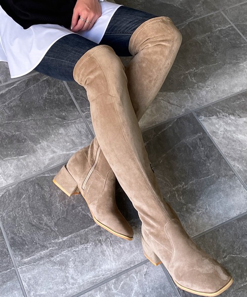 JUNOAH(ジュノア)の「ニーハイロングブーツ(ブーツ・レディース・ブラック/ベージュ系その他・40/38/39/36/37)」の16枚目の写真