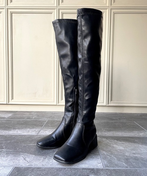 JUNOAH(ジュノア)の「ニーハイロングブーツ(ブーツ・レディース・ブラック/ベージュ系その他・40/38/39/36/37)」の12枚目の写真