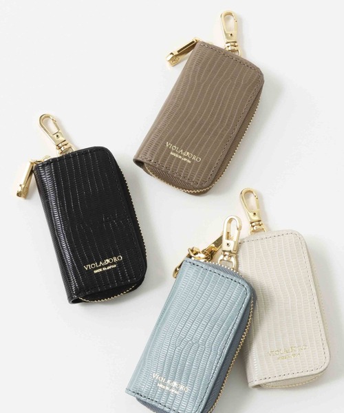 VIOLAd'ORO（ヴィオラドーロ）の「【VIOLAd’ ORO / ヴィオラドーロ 】リザード調・牛革キーケース　V1383（キーケース/キーアクセサリー・レディース・アイボリー/ブラック/ブルーグレー/アッシュブラウン/グリーン/フレッシュイエロー/ラベンダー/オレンジ/グレイッシュベージュ/ライトグリーン/ダークグレー・FREE）」の17枚目の写真