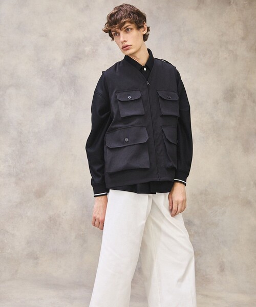 PUBLIC TOKYO（パブリックトウキョウ）の「ポリカルゼベスト（ベスト・メンズ・ブラック/ベージュ・1/2）」の5枚目の写真