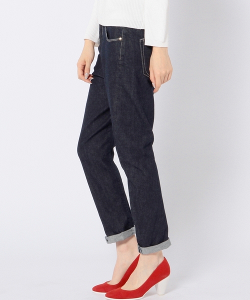 Another Edition（アナザーエディション）の「【展開店舗限定】テーパード5ポケットパンツ/ae TPD 5POC PT（デニムパンツ・レディース・ネイビー/コバルトブルー・MEDIUM/SMALL/LARGE）」の4枚目の写真