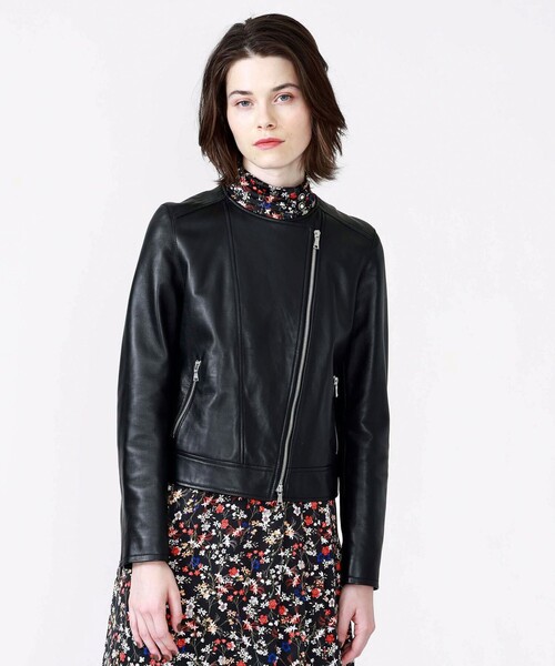 LOVELESS（ラブレス）の「ブラックレザーノーカラーライダース（ライダースジャケット・レディース・ブラック・38/36/34）」の13枚目の写真