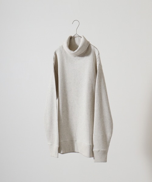 JEMORGAN(ジェーイーモーガン)の「JEMORGAN ビッグワッフルタートルネックTee(ニット/セーター・レディース・杢グレー/ベージュ/ブラック/オフホワイト/ネイビー/チャコール/カーキ/モカ/オートミール・L/M/XL/S)」の7枚目の写真