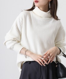 JEMORGAN ビッグワッフルタートルネックTee