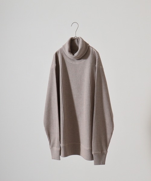 JEMORGAN(ジェーイーモーガン)の「JEMORGAN ビッグワッフルタートルネックTee(ニット/セーター・レディース・杢グレー/ベージュ/ブラック/オフホワイト/ネイビー/チャコール/カーキ/モカ/オートミール・L/M/XL/S)」の6枚目の写真