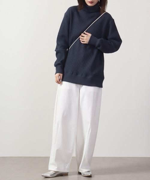 JEMORGAN(ジェーイーモーガン)の「JEMORGAN ビッグワッフルタートルネックTee(ニット/セーター・レディース・杢グレー/ベージュ/ブラック/オフホワイト/ネイビー/チャコール/カーキ/モカ/オートミール・L/M/XL/S)」の15枚目の写真