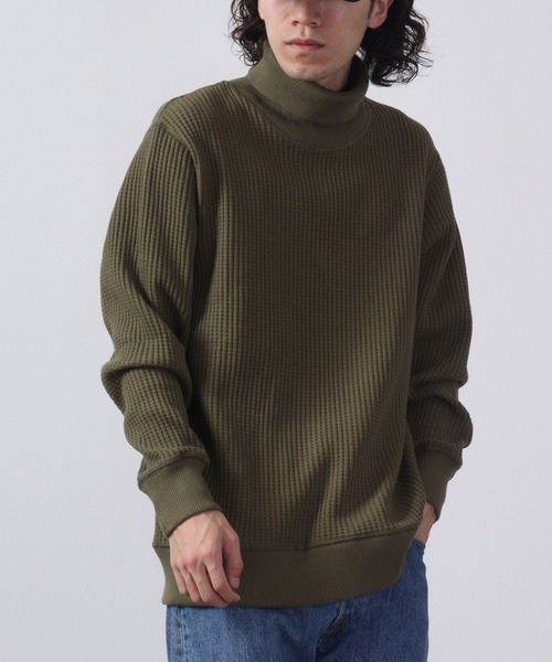JEMORGAN(ジェーイーモーガン)の「JEMORGAN ビッグワッフルタートルネックTee(ニット/セーター・レディース・杢グレー/ベージュ/ブラック/オフホワイト/ネイビー/チャコール/カーキ/モカ/オートミール・L/M/XL/S)」の21枚目の写真