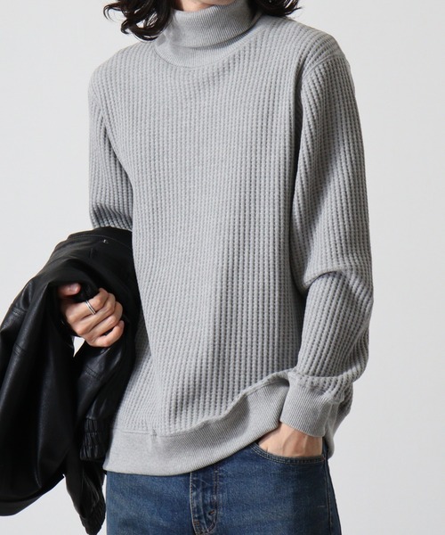 ニット セーター JEMORGAN ビッグワッフルタートルネックTee レディース メンズ JEMORGAN ニット セーター ビッグワッフルタートルネックTee