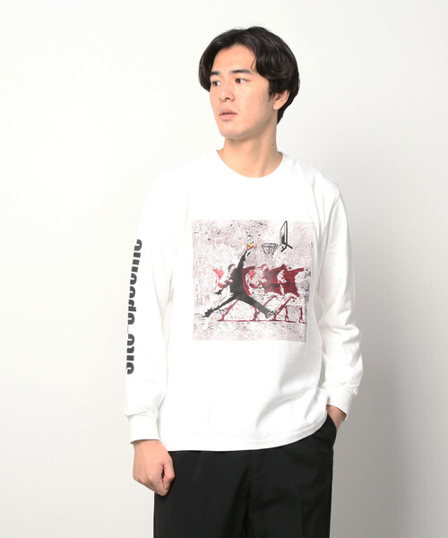 Kare/ME（カーミー）の「Kare/ME（カーミー）別注バスケット ロングスリーブT（Tシャツ/カットソー・メンズ・ホワイト/ブラック・MEDIUM/LARGE/SMALL）」の2枚目の写真