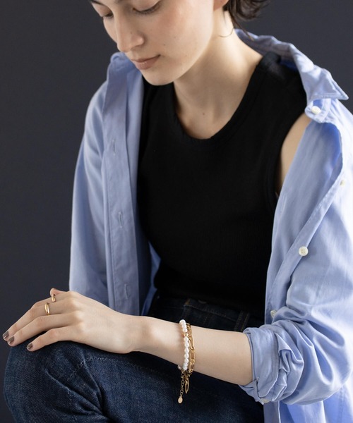 JUICY ROCK（ジューシーロック）の「K14gold-filled 淡水パール＆ビーンズブレスレット（ブレスレット・レディース・ゴールド・ONE SIZE）」の7枚目の写真