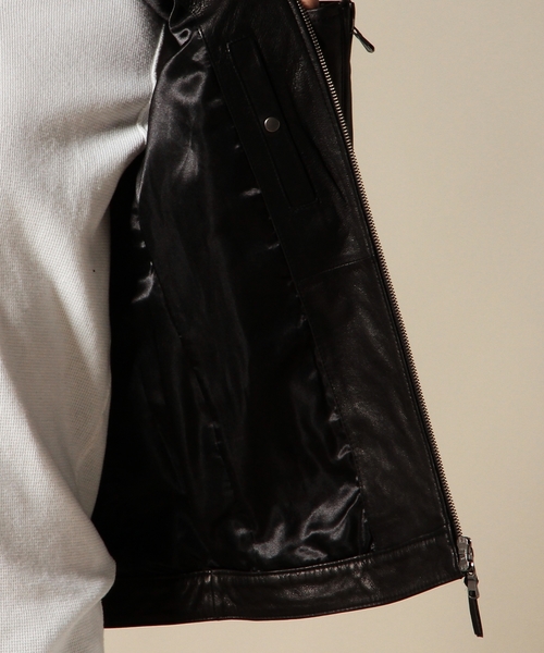 BEAUTY&YOUTH UNITED ARROWS（ビューティーアンドユースユナイテッドアローズ）の「BY ゴート シングル ライダース ◆（ライダースジャケット・メンズ・ブラック/ネイビー・SMALL/LARGE/X-LARGE/MEDIUM）」の5枚目の写真