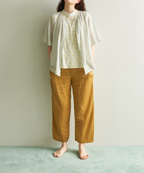 note et silence (ノートエシロンス)の「◇【 AMB100貨 】リラックスパンツ 綿キュプラサテン(その他パンツ・レディース・ピンク/カーキ/ブルー・2/1)」の10枚目の写真
