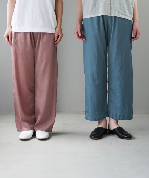 note et silence (ノートエシロンス)の「◇【 AMB100貨 】リラックスパンツ 綿キュプラサテン(その他パンツ・レディース・ピンク/カーキ/ブルー・2/1)」の6枚目の写真