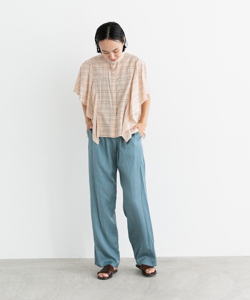 note et silence (ノートエシロンス)の「◇【 AMB100貨 】リラックスパンツ 綿キュプラサテン(その他パンツ・レディース・ピンク/カーキ/ブルー・2/1)」の16枚目の写真