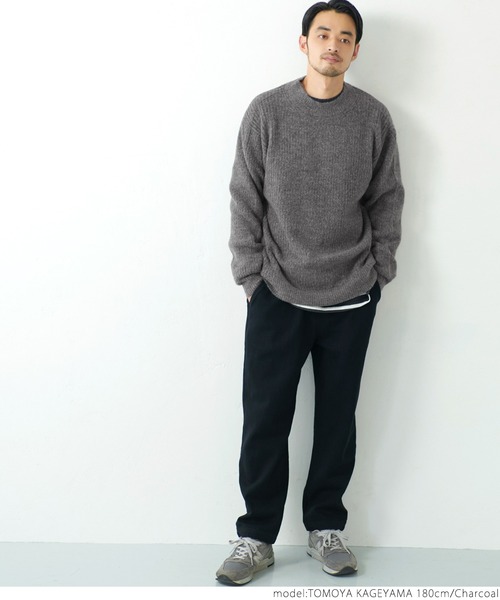 coca（coca）（コカ）の「メンズ ヤック風フワフワ・プルオーバーニット（ニット/セーター・メンズ・ベージュ/チャコールグレー・ONE SIZE）」の8枚目の写真