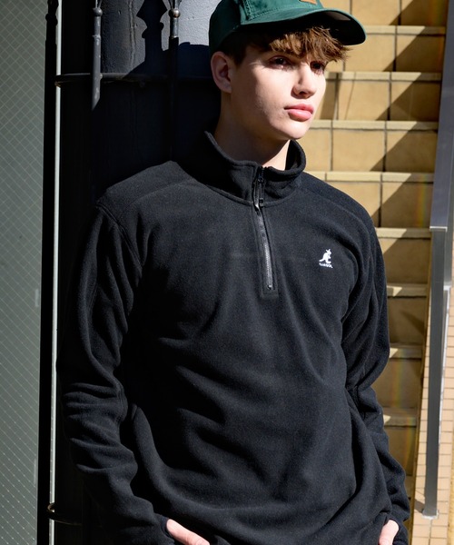 KANGOL(カンゴール)の「【別注】KANGOL×8(eight) コラボ ハーフジップスウェット フリース(スウェット・メンズ・ブラック/ベージュ・X-LARGE/MEDIUM/LARGE)」の3枚目の写真