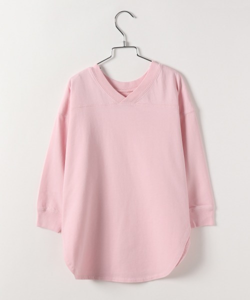 JEANASIS（ジーナシス）の「【KIDS】フットボールキリカエBIGロンT/254775（Tシャツ/カットソー・キッズ・ホワイト/ブラック/ピンク・120/140）」の6枚目の写真