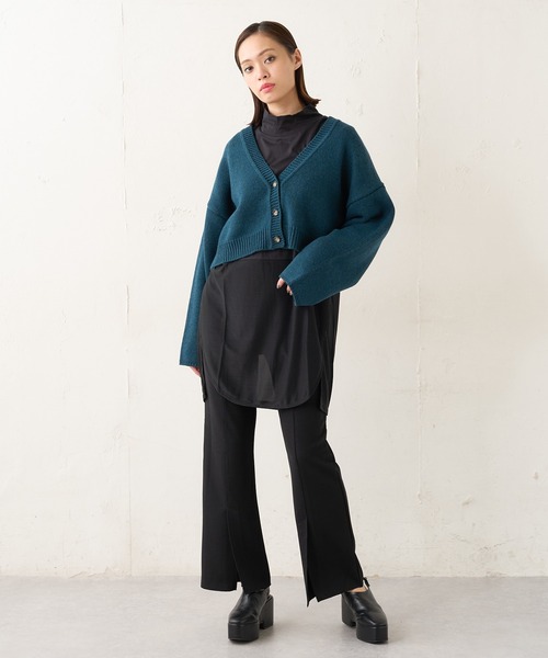 Lui's（ルイス）の「ショートカーディガン（カーディガン/ボレロ・レディース・ブラック/ブラウン/グリーン/ブルー・FREE）」の7枚目の写真