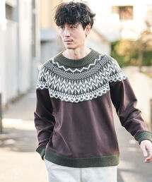 B:MING by BEAMS | B:MING by BEAMS / 求心柄ニット切替 モックネック スウェットシャツ(スウェット)