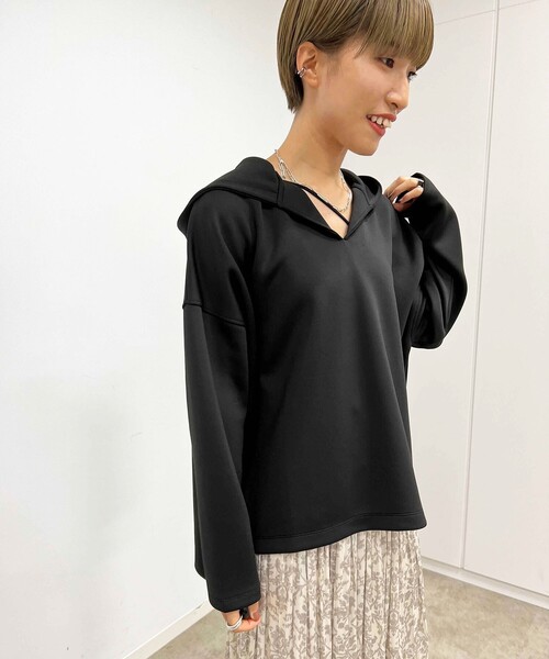 THE SHOP TK （ザ ショップ ティーケー ）の「◆【近藤千尋さん着用】bouo ダンボール素材パーカ（パーカー・レディース・ブラック/パープル/オフホワイト/ライトベージュ/ホワイト系9・11/12/13/14）」の16枚目の写真