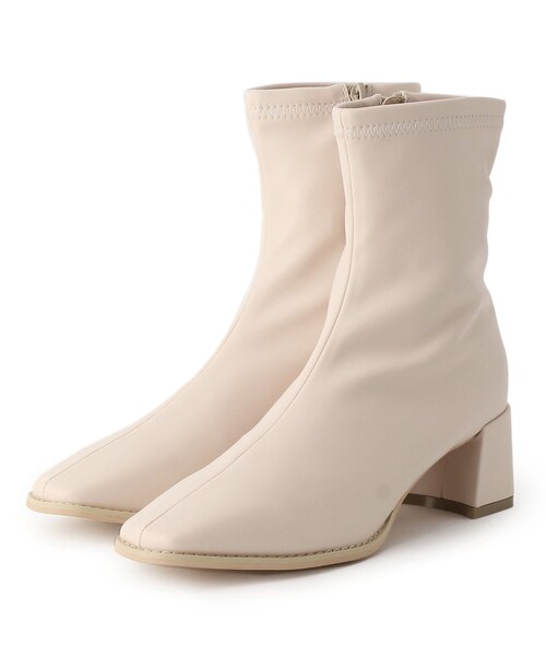 ITS'DEMO（イッツデモ）の「◆スクエアヒールストレッチブーツ（ブーツ・レディース・ブラック/アイボリー/ブラウン系・40/38/36）」の8枚目の写真