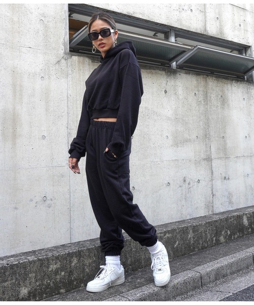 ANAP（アナップ）の「【オンライン限定アイテム】裏毛ジョガーパンツ（スウェットパンツ・レディース・ブラック/ブラウン/カーキ/オレンジ/グレイッシュベージュ・FREE）」の21枚目の写真